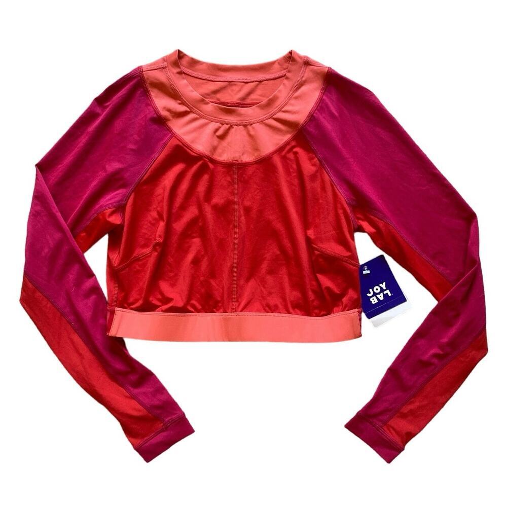 Joy Lab NWT dry fit active crop top long sleeve size L